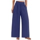 thumbnail image 1 of Pantalones de la Cintura Elástica de las Mujeres de Color Sólido Bolsillo Casual Pantalones de Moda 95% Poliéster 5% Spandex, Nuevos Pantalones Estirables para el Uso Diario, 1 of 9