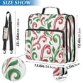 thumbnail image 3 of Water-Resistant 3-Ring Binder Organizer with Multiple Pockets Zipper Binder Bag for Office Red and Green Candy-cane, 3 of 8