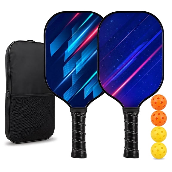 Feeray Pickleball Paddles Set of 2, USAPA Approved Lightweight Fiberglass Rackets with Honeycomb Core, 4 Balls and Carry Bag