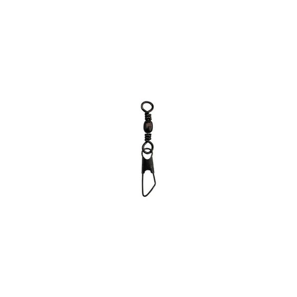 Eagle Claw Q01042-007 Barrel Swivel w/ Safety Snap, Black, Size 7, 20Lb Test, 6pk