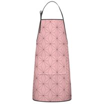 Pink Geometric Lattice Pattern Apron-Garden Aprons for Women with Pockets-Cotton Linen Waterproof Kitchen Cooking Gardening Aprons Adjustable for Kitchen,Cooking,BBQ and Salon 33x27 Inch