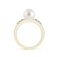 thumbnail image 2 of ANGARA South Sea Cultured Pearl Ring with Emeralds in 14K Yellow Gold for Women | June Birthstone, Birthday, Anniversary, Jewelry Gift for Women | Pearl Ring, 2 of 9