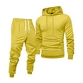 thumbnail image 6 of Mohiass Men's Tracksuit Set Hoodie And Joggers Set For Training Running Long Sleeve Hoodie With Pocket Sweatpants Active Sportswear Outfit Yellow L, 6 of 6