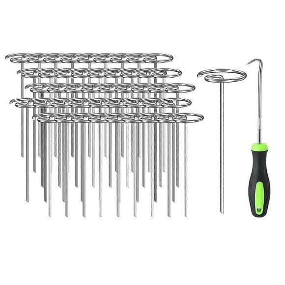 Landscape Staples 6in Rust-Resistant Galvanized Garden Staples Round Top Landscape Staples Ground Cover Fabric Staples