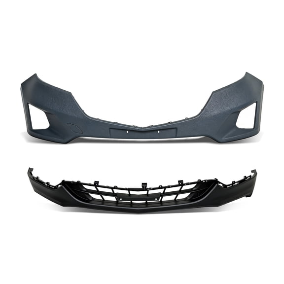 Front Bumper Cover Kit Replacement for Equinox 2018 2019 Primed Upper and Lower