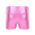 thumbnail image 6 of iiniim Kids Girls Dance Outfits Long Sleeve Shiny Rhinestones Gymnastic Leotards with Metallic Shorts Set Activewear Pink 8, 6 of 7