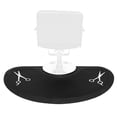 thumbnail image 1 of 3′x5′x1/2" Beauty Salon Semicircle Anti-fatigue Salon Mat Scissors Pattern Black, 1 of 7