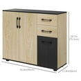 thumbnail image 3 of HOMCOM Modern Sideboard Kitchen Storage Cabinet with 2 Drawers and 3 Doors, 3 of 10
