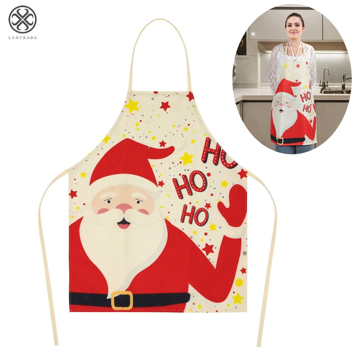 Santa Claus HoHoHo Mens Chef Cooking Baking Apron Novelty Christmas Party Gift 