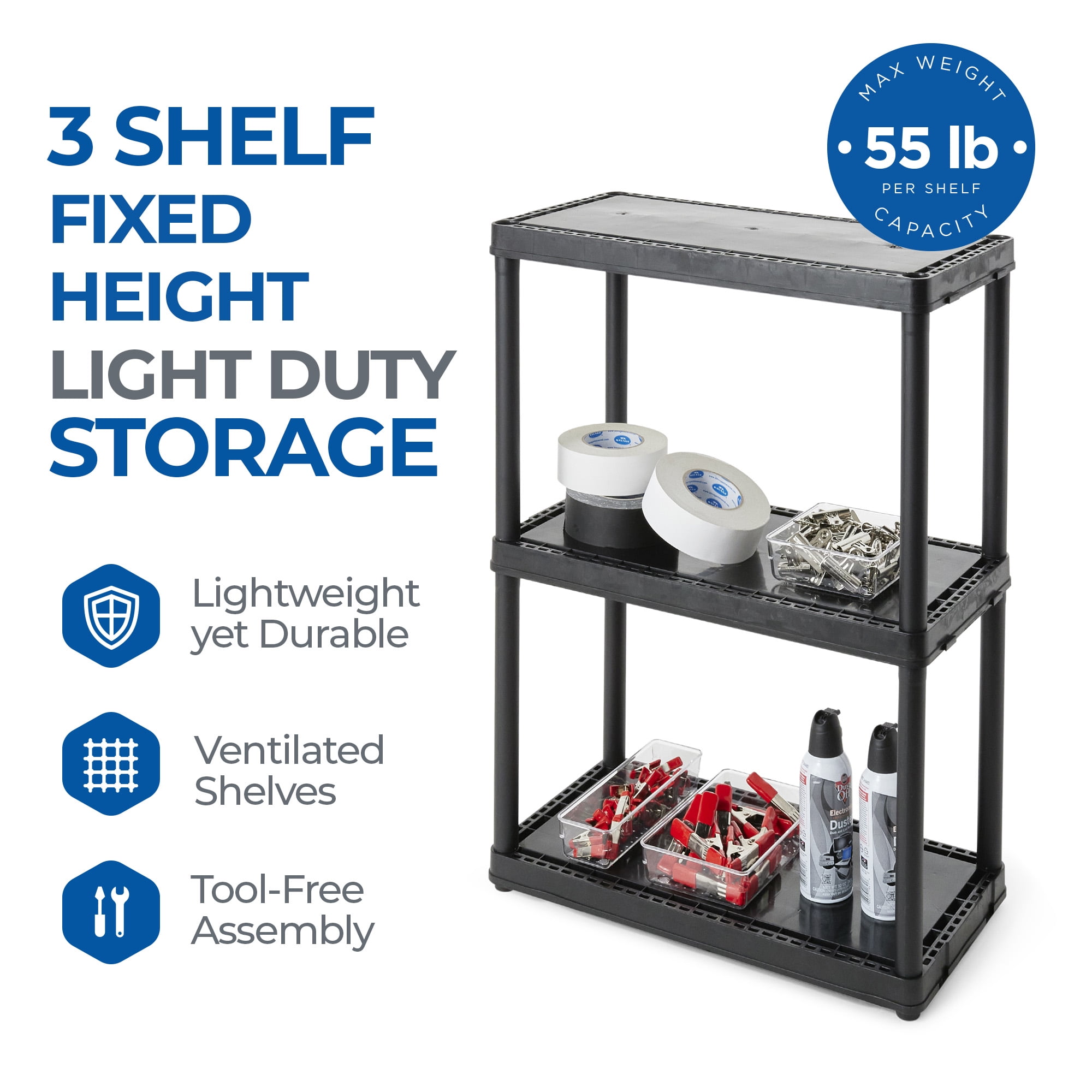 4 Shelf Adjustable, Medium Duty
