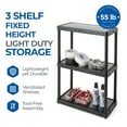 thumbnail image 5 of Gracious Living 3 Shelf Set Height Light Duty Storage Unit, 3 Pack, Black, 5 of 11