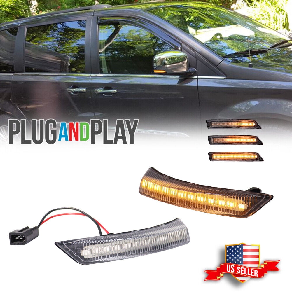 GTINTHEBOX Clear Sequential LED Side Mirror Signal Lights For Grand