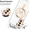 thumbnail image 3 of for Samsung Galaxy S21Ultra 5G Phone Case Luxury Plating Cute Butterfly Small Pattern Case Full Camera Protection Soft Silicone Shockproof Bumper Cover (White), 3 of 12