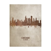 Trademark Fine Art 'Chicago Illinois Rust Skyline' Canvas Art by Michael Tompsett