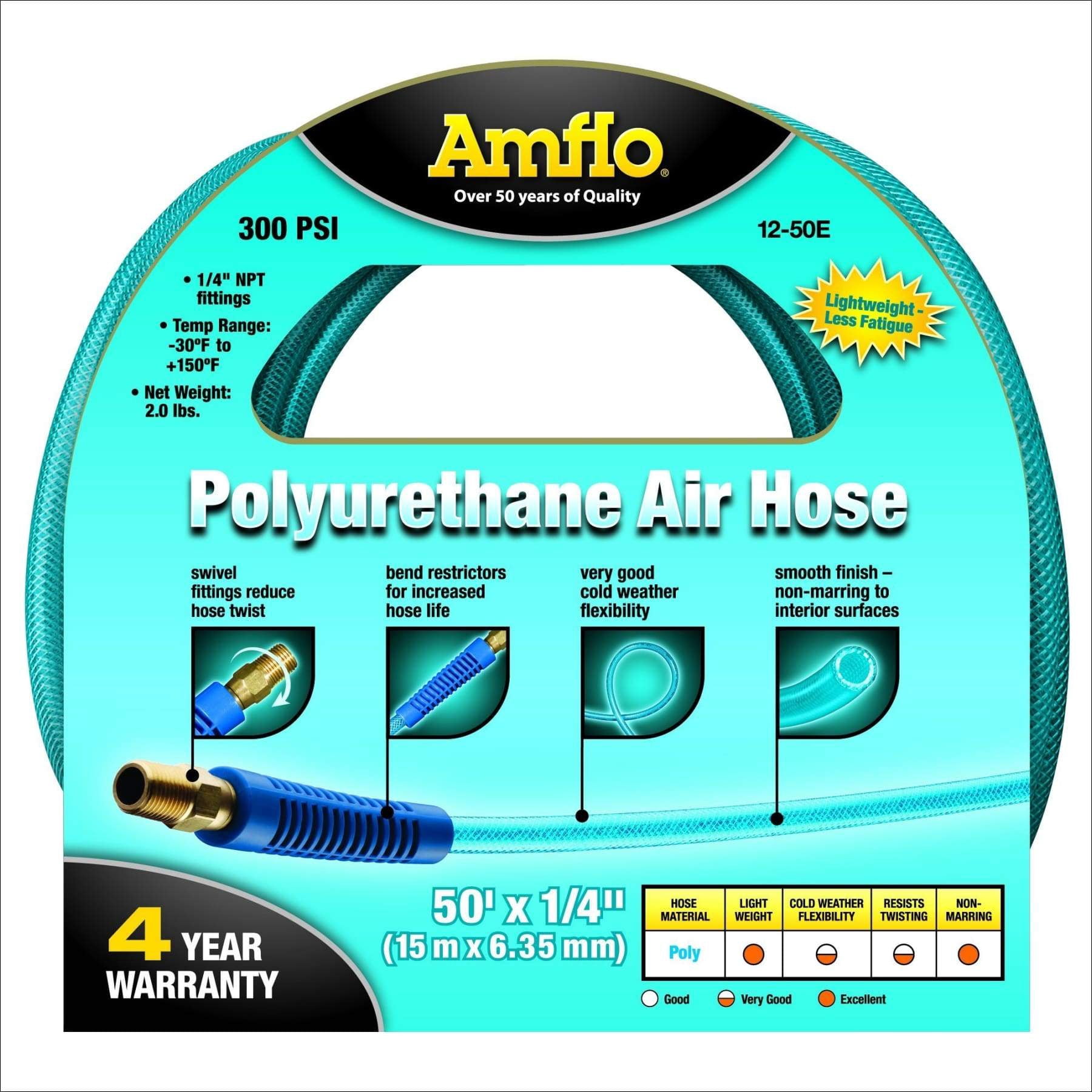 Highline Warren / Lubrimatic Polyurethane Air Hose 12-50E - Lightweight, Braided - 1/4" x 50', Blue — Exterior Wood Surfaces, UV-Resistant Formula