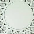 thumbnail image 3 of Round Beveled Mirror with Intersected Open Geometric Accent, Silver, 3 of 5