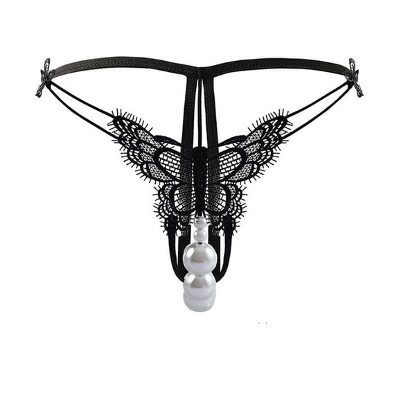 HOMBOM Low Rise Panties for Women Lace Black Seamless G String Thong Low Rise Ladies Underwear Free Size