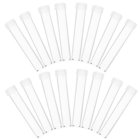 FENGGUIQU Plastic Test Tube Containers 25 Pcs Clear with Lids for Lab Storage