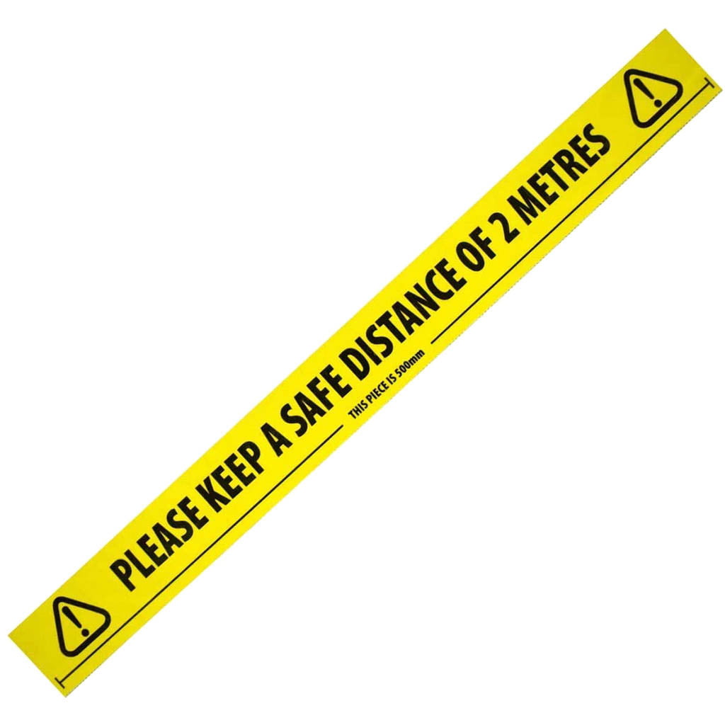 Please Keep a Distance of 2m Floor Tape 48mm x 33m 2 inchx36 yards Yellow Black 
