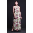 thumbnail image 2 of Bimba Floral Ladies Crew Neck Waist String Print Maxi Dress with Side Slits Summer Wear-X-Small, 2 of 6