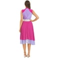 thumbnail image 2 of DPOIS Women Sleeveless Praise Dance Dress Worship Overlay Liturgical Dancewear Hot Pink&Light Purple L, 2 of 7