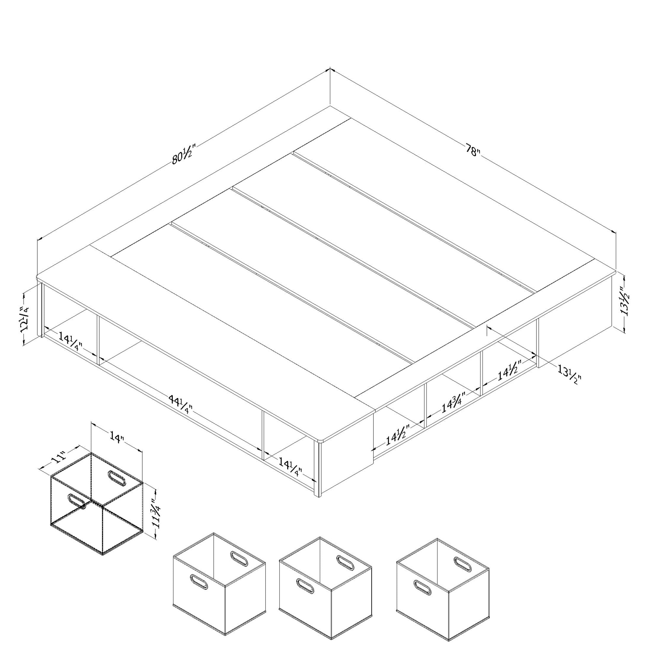 South Shore Flexible, Contemporary Bed, King White