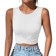 thumbnail image 3 of Ihhxva Women's Slim Fit Cropped Stretchable Crew Neck Twist Front Tank Top S-XL, 3 of 8