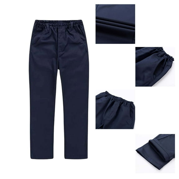Boy Uniform Pants Pull On Chino Pants With Pockets Straight Pants Black Pants For Boys Back To School Clothes For Boys Boys Clothes 170/xxxxl