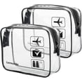 thumbnail image 1 of 2pcs Lermende Clear Toiletry Bag TSA Approved Travel Toiletry Bag, Carry On Airport Airline Compliant Bag Quart Sized 3-1-1 Kit Luggage Pouch, 1 of 5