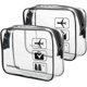 thumbnail image 1 of 2pcs Lermende Clear Toiletry Bag TSA Approved Travel Toiletry Bag, Carry On Airport Airline Compliant Bag Quart Sized 3-1-1 Kit Luggage Pouch, 1 of 5