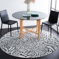 thumbnail image 2 of SAFAVIEH Amsterdam Ruby Animal Area Rug, Ivory/Teal, 6'7" x 6'7" Round, 2 of 8