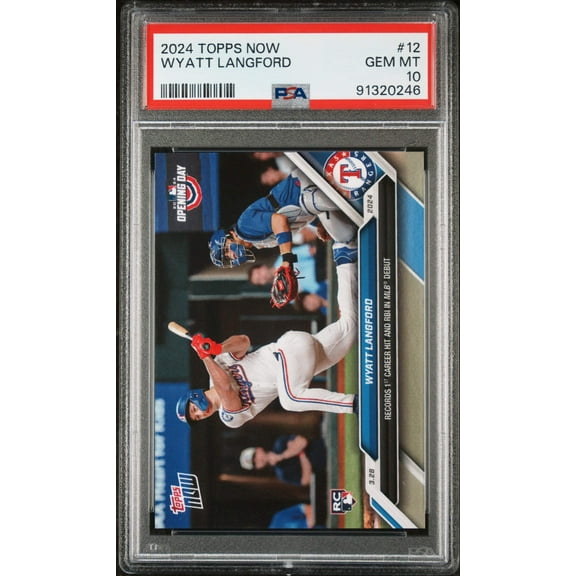 Graded 2024 Topps Now Wyatt Langford #12 Rookie RC Baseball Card PSA 10 Gem Mint