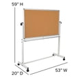 thumbnail image 5 of Flash Furniture HERCULES Series 53"W x 59"H Réversible Mobile Liège Tableau d'Affichage et Tableau Blanc avec Plateau Stylo, 5 of 5