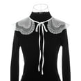 thumbnail image 2 of INSPIRE CHIC Detachable Fake Collar, Semi-Sheer Embroidery Mini Cape Neck Ruff Dickey False Collar for Blouse One Size White-2, 2 of 5