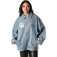 thumbnail image 3 of Unisex The Wild Collective Blue Philadelphia 76ers Coaches Full-Zip Denim Jacket, 3 of 3