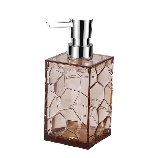 Dispensador de jabón secretgardenu, transparente, elegante, acrílico, sostenible para baño. Marrón