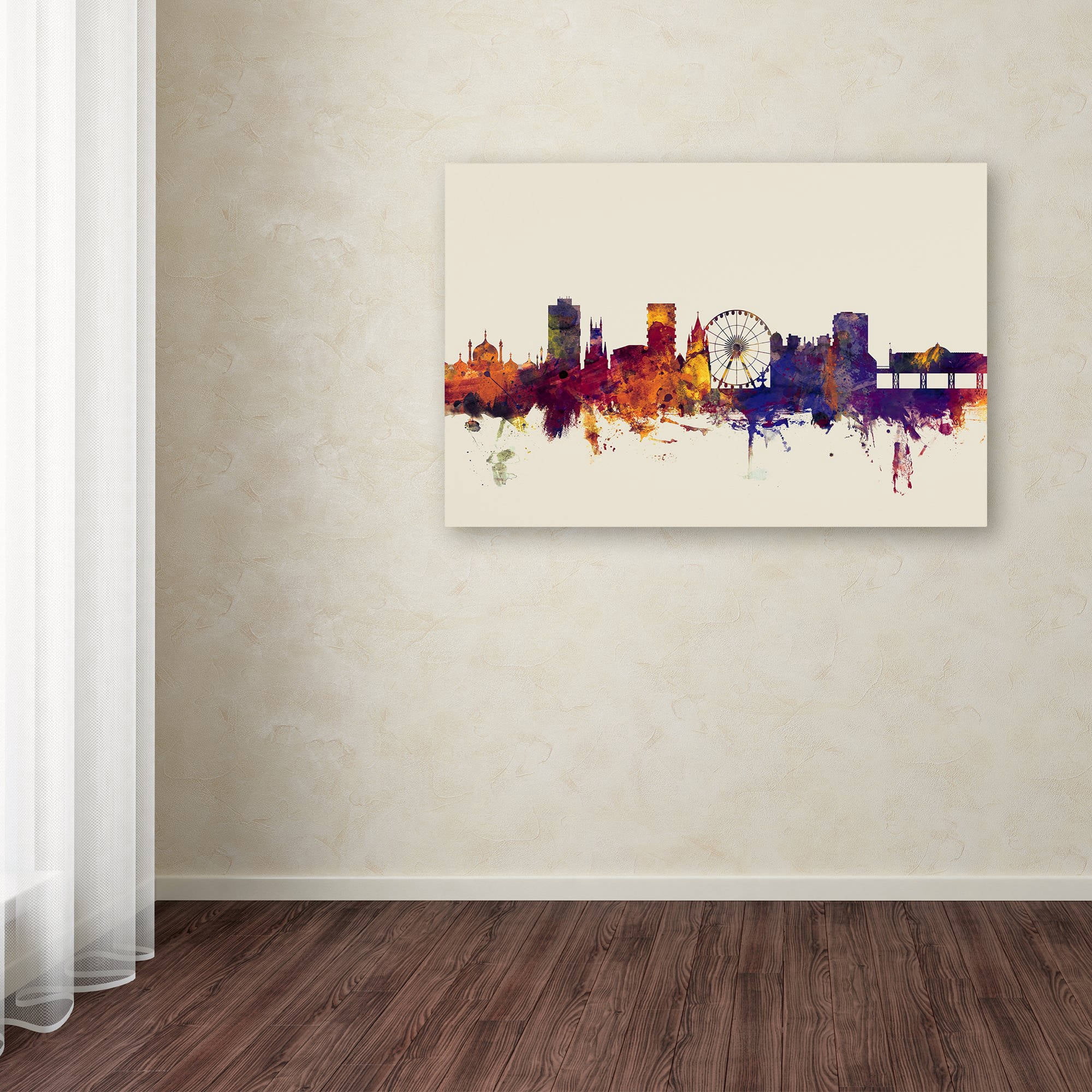 Trademark Fine Art "Brighton England Skyline" Canvas Art by Michael Tompsett