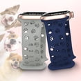 thumbnail image 4 of KOMI 2 Pack Silicone Bands Compatible with Apple Watch Band 38mm 40mm 41mm 42mm 44mm 45mm 49mm, Hollow-Out Dog Paw Design Sport Soft Strap for iWatch Ultra SE Series 9/8/7/6/5/4/3/2/1 Women Men, 4 of 6