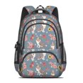 thumbnail image 2 of Australian Shepherd and Floral Backpack for School, Cute School Bag with Adjustable Shoulder Straps and Padded Back, 16.9"x12.6"x5.9", 2 of 5