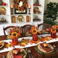 thumbnail image 4 of Chemin de Table en Coton et Lin Long Chemin de Mariage 13x36 Pouces Action de Grâce Récolte d'Automne Feuille d'Érable et Citrouille Foulard Chemin de Table Rustique Décorations de Table Lignes de Table, 4 of 8