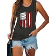 thumbnail image 2 of Anbech 4th of July Women's Tank Tops Graphic USA Flag Sleeveless Tees Summer Casual Cami Shirts, 2 of 7