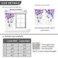 thumbnail image 3 of Purple Floral Butterfly Kitchen & Bathroom Window Curtains - Rustic Flower Farmhouse Spring Plant Small Short Curtains with Rod Pocket - 2 Panels (42x45 Inch), 3 of 6
