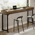 thumbnail image 4 of Fnova 78.8" Large Mobile Over-Bed Table with Wheels, Makeup Vanity with Mirror & Storage, Modern Computer Desk, Standing Laptop Cart for Living Room & Bedroom, 4 of 21
