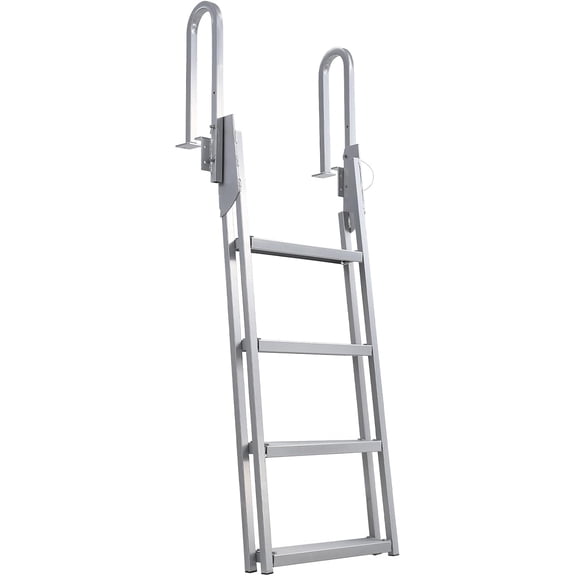 Removable Dock Ladder 3/4/5 Steps - Anti-Corrosion 6063 Aluminum Upgraded Widen Nonslip 350lbs Marine Pontoon Boat Dock Lake/Pool/Boarding/Rv