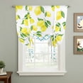 thumbnail image 2 of Yellow Lemon Balloon Curtains for Windows, Bedroom Curtains 54 Inch Length, Farmhouse Summer Botanical Watercolor Tie Up Curtains Panels Thermal Insulated Bathroom Curtains Window 42"x54", 2 of 8
