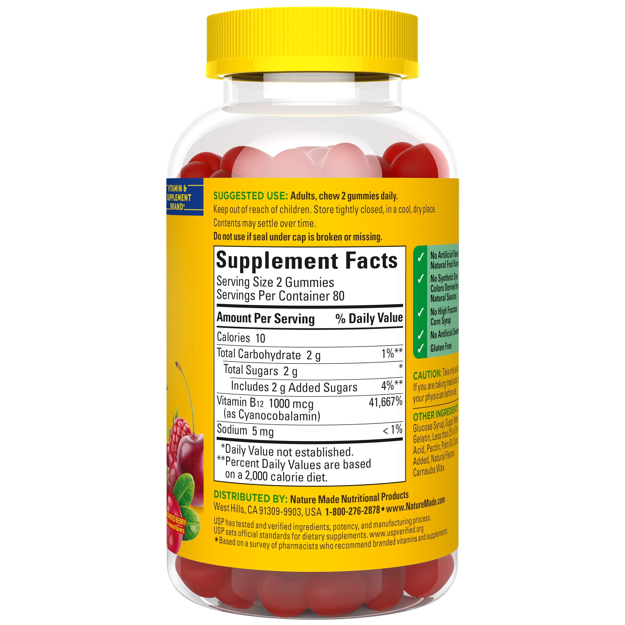 Nature Made Energy Vitamin B12 1000 mcg per Serving Gummies, Energy Metabolism Support, 160 Count