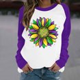 thumbnail image 1 of Qiopertar Mode Femmes Imprimé Col Rond Pull Tops Manches Longues Blouse Confortable Chandail en Molleton Offres de la Semaine Liquidation Moins de 5$ jusqu'à 90 % de Réduction, 1 of 4