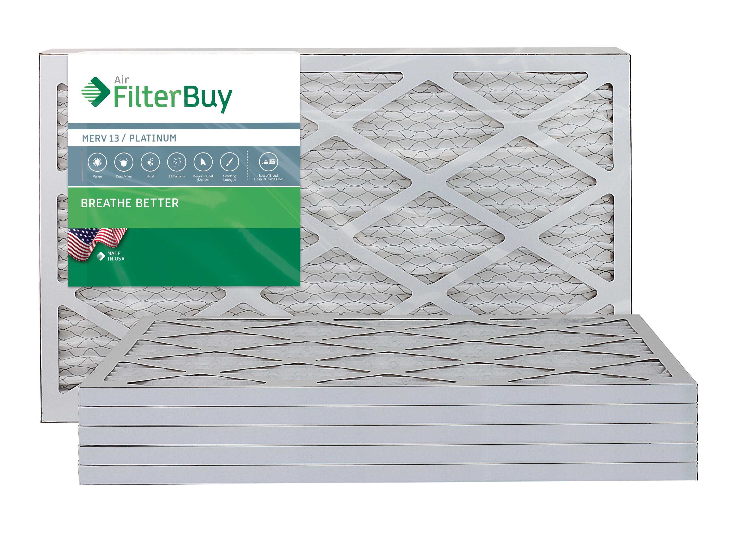 Nordic Pure 22x36x1 MERV 13 Pleated AC Furnace Air Filters 6 Pack