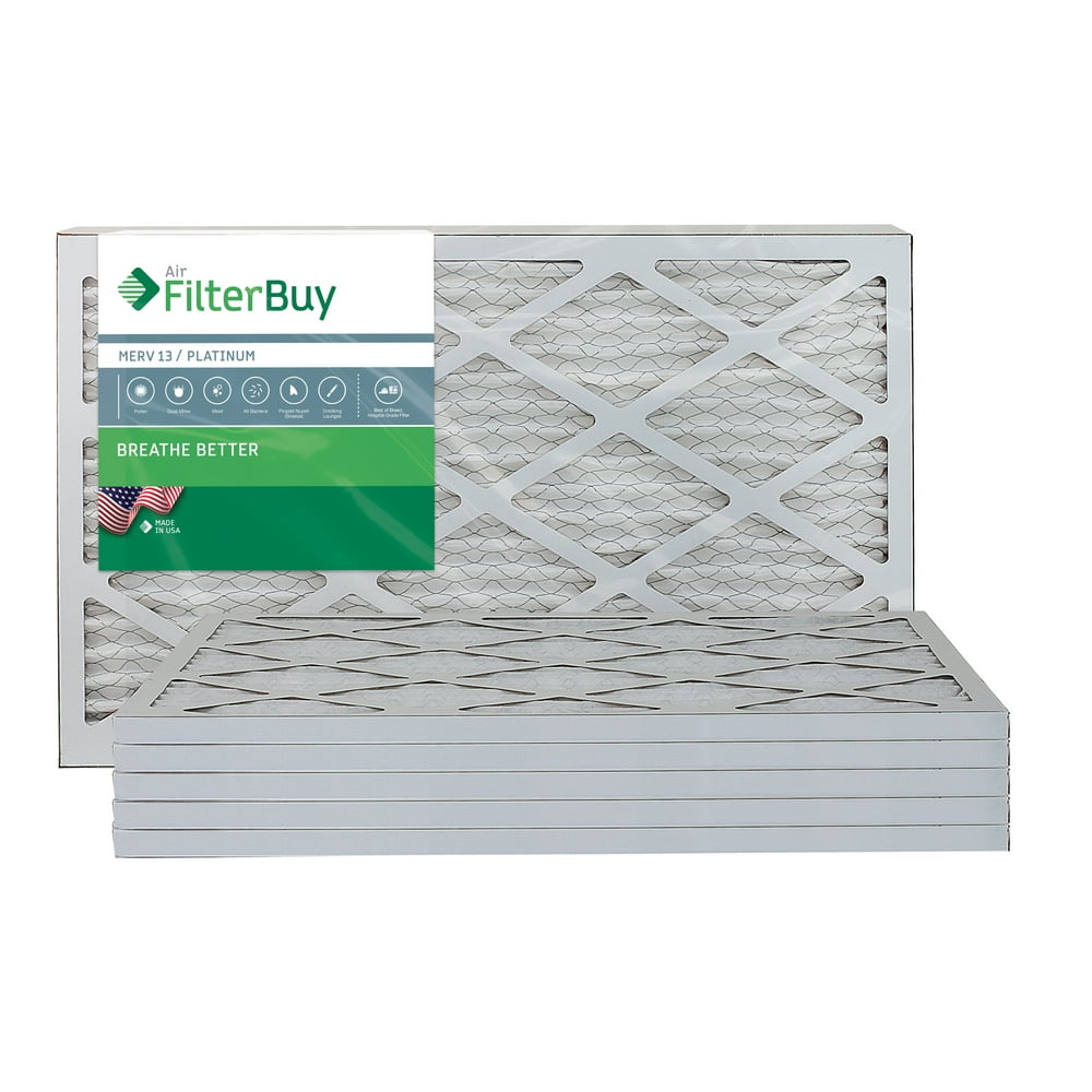 FilterBuy 16x20x1 MERV 13 Pleated AC Furnace Air Filter, (Pack of 6