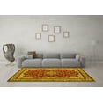 thumbnail image 3 of Ahgly Company Machine Washable Indoor Rectangle Medallion Yellow Traditional Area Rugs, 2' x 5', 3 of 4